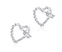 Heart With CZ Stone Silver Ear Stud STS-5125